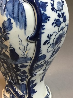Lot 70 - A COLLECTION OF FOUR DUTCH DELFTWARE BLUE & WHITE VASES