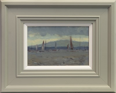 Lot 770 - BEFORE THE RACE, INVERKIP, AN OIL BY IRENE LESLEY MAIN
