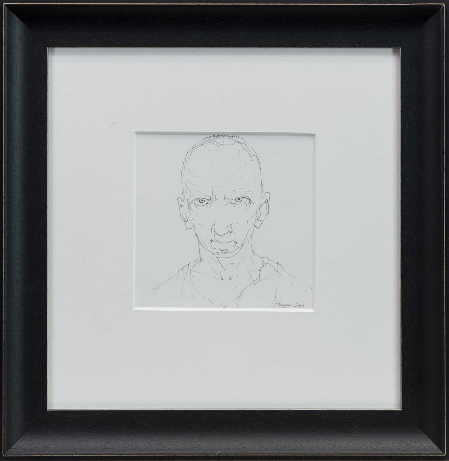 Lot 747 - AN UNTITLED INK SKETCH BY PETER HOWSON
