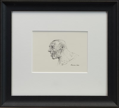 Lot 765 - AN UNTITLED INK SKETCH BY PETER HOWSON
