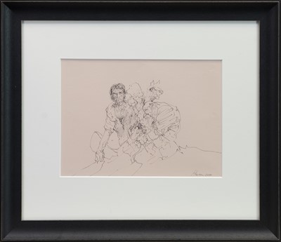 Lot 751 - AN UNTITLED INK SKETCH BY PETER HOWSON