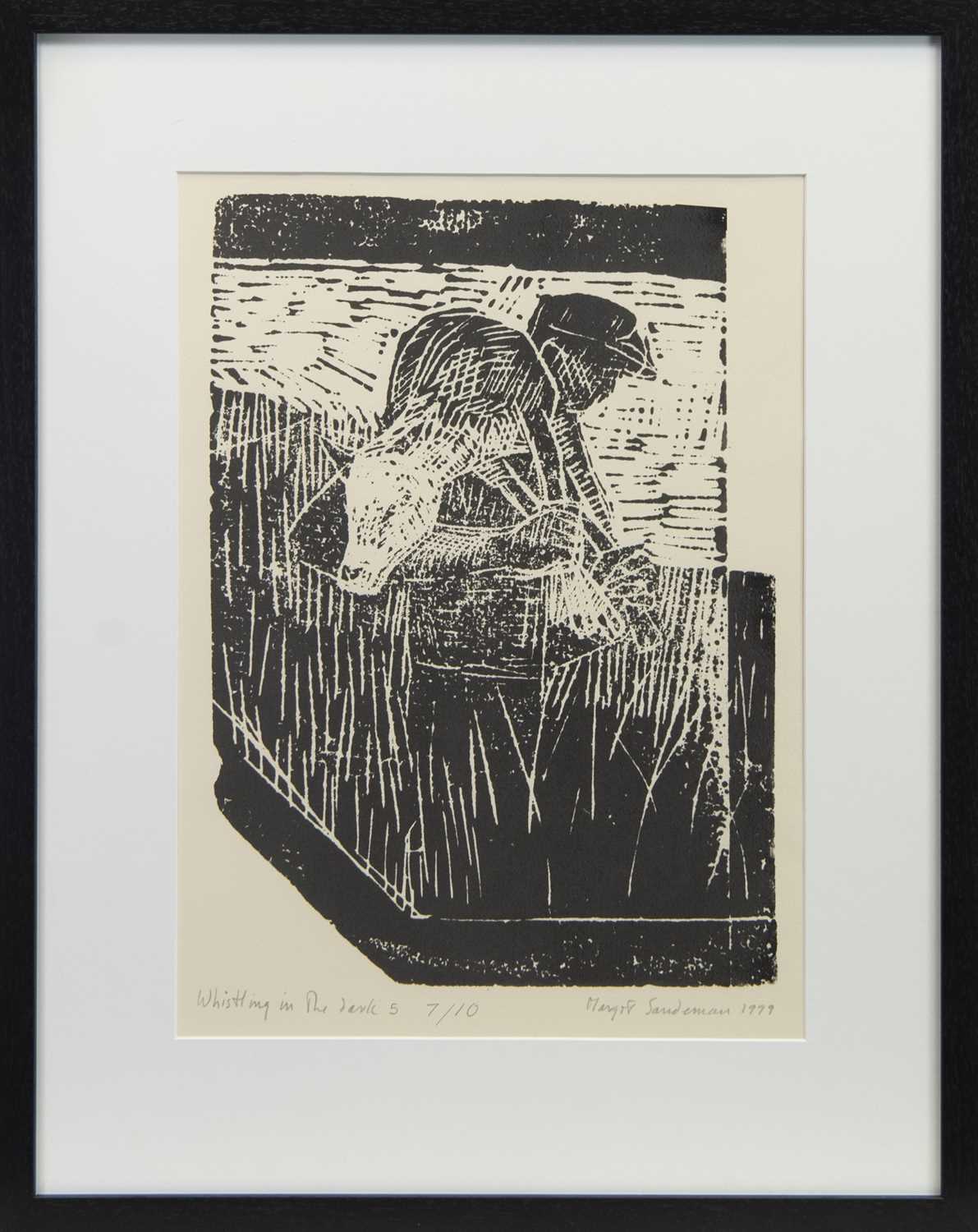 Lot 767 - WHISTLING IN THE DARK, A LINOCUT BT MARGOT SANDEMAN