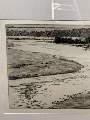 Lot 156 - THE INTAKE POOL, RIVER SPEY, AN ETCHING BY NORMAN WILKINSON