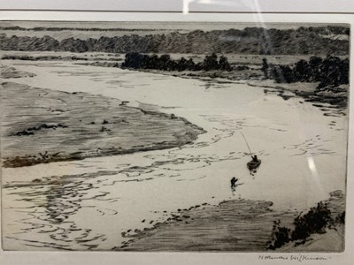 Lot 156 - THE INTAKE POOL, RIVER SPEY, AN ETCHING BY NORMAN WILKINSON