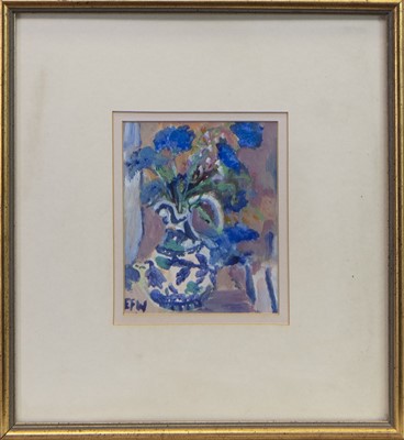 Lot 773 - CORNFLOWERS, A MIXED MEDIA BY ENID FOOTE WATTS