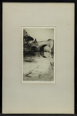 Lot 155 - DRIP BRIDGE, AN ETCHING BY JOHN MATHIESON