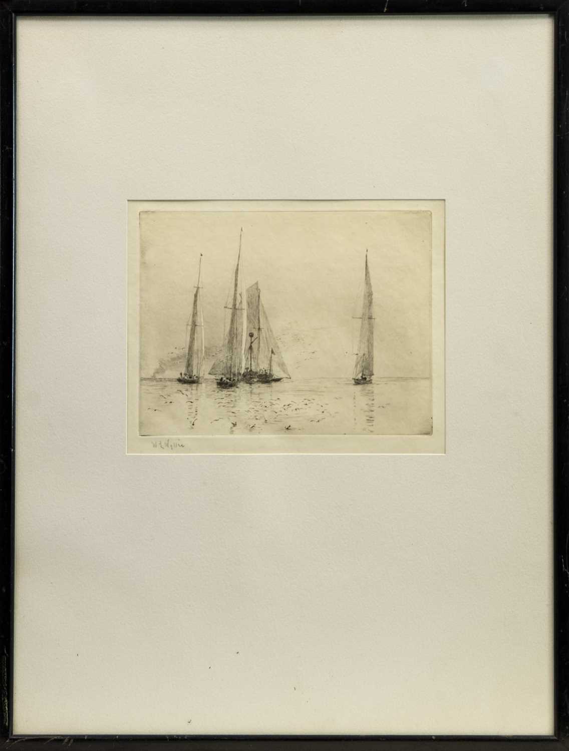 Lot 157 - YACHTS, AN ETCHING BY WILLIAM WYLLIE