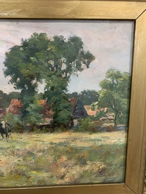Lot 159 - CATTLE, AN OIL BY JAMES MILLER