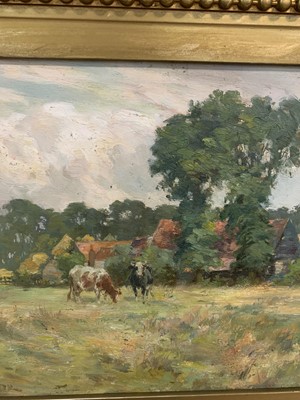 Lot 159 - CATTLE, AN OIL BY JAMES MILLER