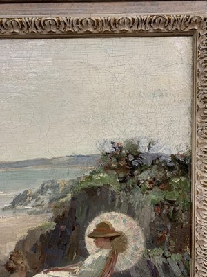Lot 168 - BATHERS ON THE SHORE, AN OIL BY WILLIAM HANNA CLARKE
