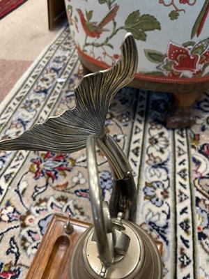 Lot 1344 - A LATE VICTORIAN DOLPHIN INKSTAND