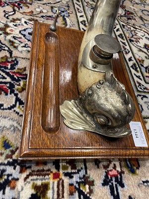 Lot 1344 - A LATE VICTORIAN DOLPHIN INKSTAND