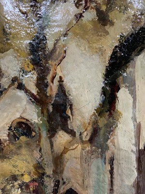 Lot 177 - THE MARKET-PLACE, PITTENWEEM, AN OIL BY ARTHUR MACDONALD