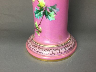 Lot 283 - A LATE VICTORIAN PINK GLASS CENTREPIECE