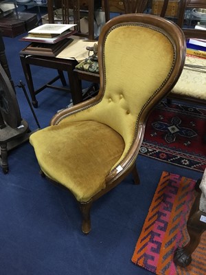 Lot 312 - A STAINED WOOD NURSING CHAIR