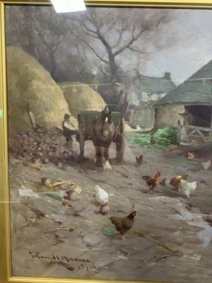 Lot 179 - A FARMSTEAD, AN OIL BY ROBERT MACNEE