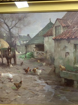 Lot 179 - A FARMSTEAD, AN OIL BY ROBERT MACNEE