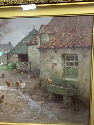 Lot 179 - A FARMSTEAD, AN OIL BY ROBERT MACNEE