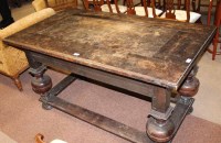 Lot 1180 - OAK OBLONG REFECTORY DINING TABLE OF 17TH...