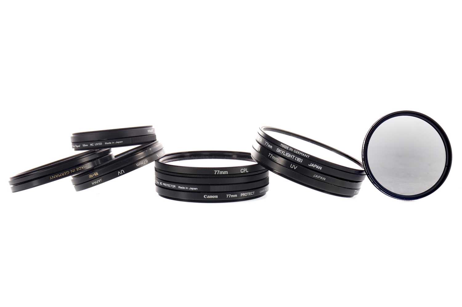 Lot 1825 - A COLLECTION OF LENS PROTECTORS AND ONE CIRCULAR POLARISER