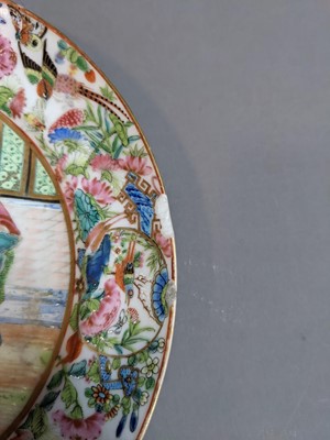 Lot 95 - A SET OF SIX LATE 19TH CENTURY CHINESE FAMILLE ROSE PLATES, ALONG WITH TWO OTHERS