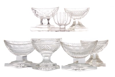 Lot 250 - A COLLECTION OF SEVEN EARLY 19TH CENTURY GLASS SALT CELLARS