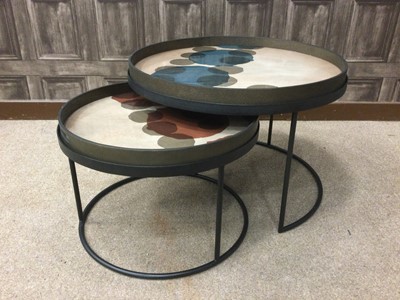 Lot 1398 - A NOTRE MONDE CIRCULAR NEST OF TWO TABLES