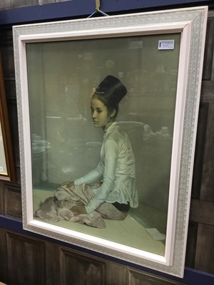Lot 342 - A FRAMED PRINT OF A BURMESE PRINCESS AND TWO OTHER PRINTS