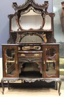 Lot 1200 - EDWARDIAN MAHOGANY MIRROR BACK DISPLAY CABINET...