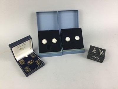 Lot 297 - A LOT OF VARIOUS CUFFLINKS INCLUDING TWO SETS OF LLADRO EXAMPLES