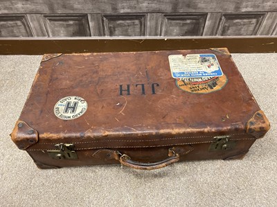 Lot 1377 - A LATE 19TH CENTURY GENTLEMAN'S LEATHER TRAVEL CASE AND ANOTHER