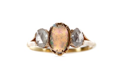 Lot 561 - AN OPAL AND DIAMOND RING