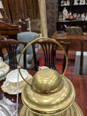 Lot 227 - A PAIR OF EARLY 20TH CENTURY BRASS LANTERNS