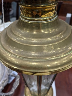 Lot 227 - A PAIR OF EARLY 20TH CENTURY BRASS LANTERNS