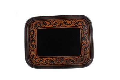 Lot 476 - A LATE VICTORIAN LACQUERED TEA TRAY, ALONG WITH ANOTHER