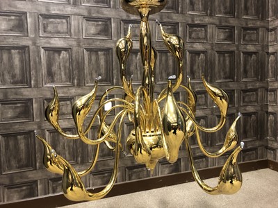 Lot 1345 - A PAIR OF ITALIAN MID-CENTURY CONTEMPORARY DESIGN CHANDELIERS