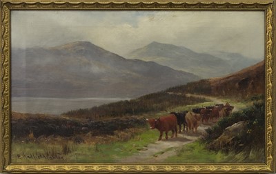 Lot 61 - CATTLE IN THE SCOTTISH HIGHLANDS, A PAIR OF OILS BY HENRY HADFIELD CUBLEY