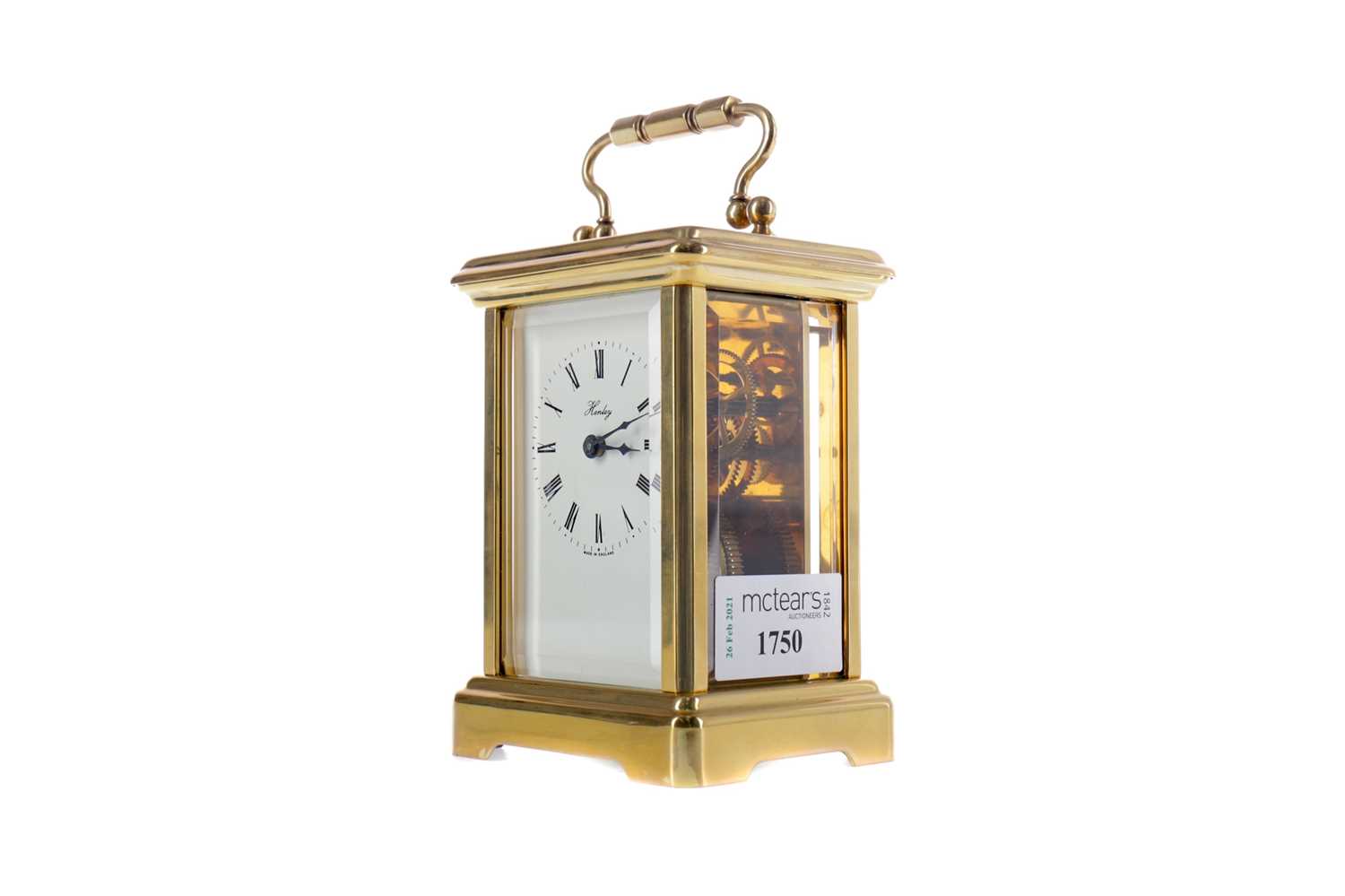 Lot 1750 - AN EARLY 20TH CENTURY CARRIAGE CLOCK