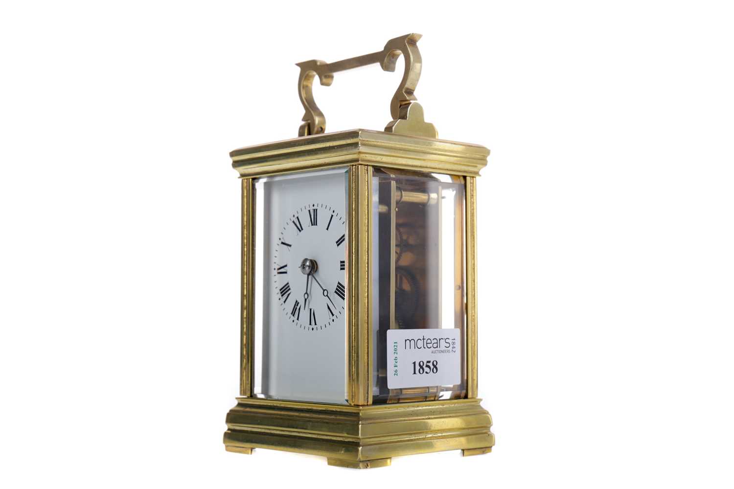 Lot 1858 - AN EARLY 20TH CENTURY CARRIAGE CLOCK
