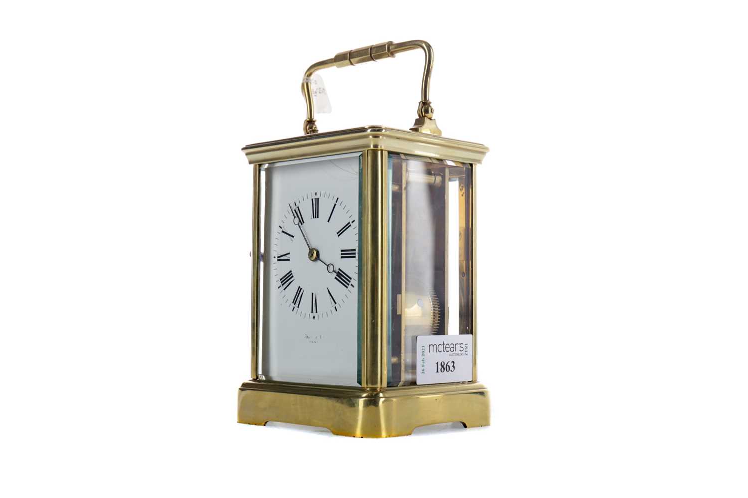 Lot 1863 - AN EARLY 20TH CENTURY REPEATER CARRIAGE CLOCK
