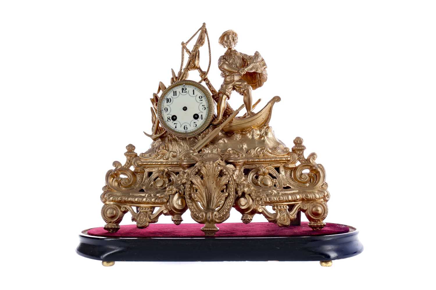 Lot 1882 - A LATE 19TH CENTURY FIGURAL MANTEL CLOCK