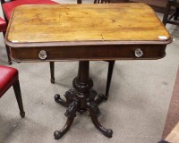 Lot 1224 - VICTORIAN MAHOGANY OBLONG SIDE TABLE on fluted...