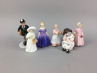 Lot 349 - A ROYAL DOULTON FIGURE OF 'STORYTIME' AND FIVE OTHERS