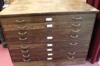 Lot 1229 - EARLY 20TH CENTURY OAK ARCHITECT'S PLAN CHEST...