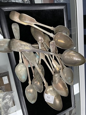 Lot 376 - A LOT OF SILVER AND OTHER SPOONS
