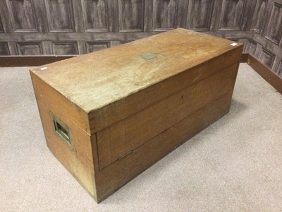 Lot 1425 - A 19TH CENTURY CAMPAIGN CHEST
