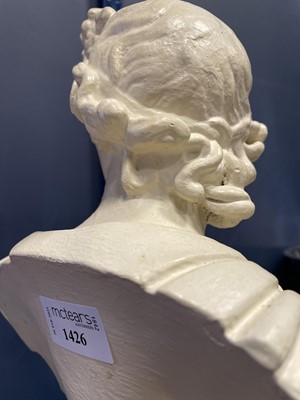 Lot 1426 - A PAINTED CLASSICAL BUST OF OTHELLO