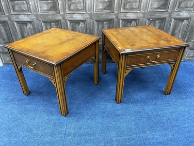 Lot 380 - A PAIR OF REPRODUCTION BEDSIDE TABLES