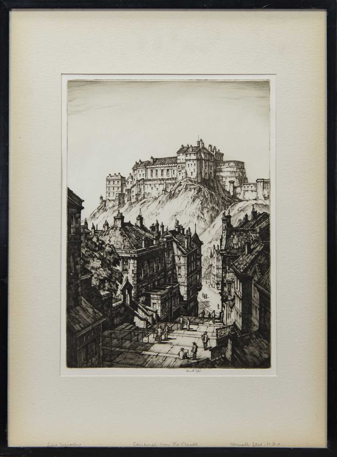 Lot 32 - EDINBURGH FROM THE VENELL, AN ETCHING BY KENNETH STEEL