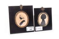 Lot 1235 - TWO REGENCY SILHOUETTES each depicting female...